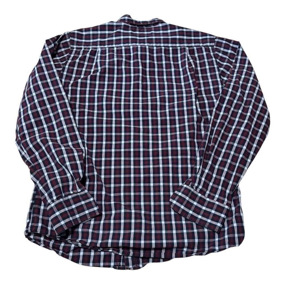 Beverly Hills Polo Club Men's Checkered Shirt - Maroon and White - Picture 2 of 3
